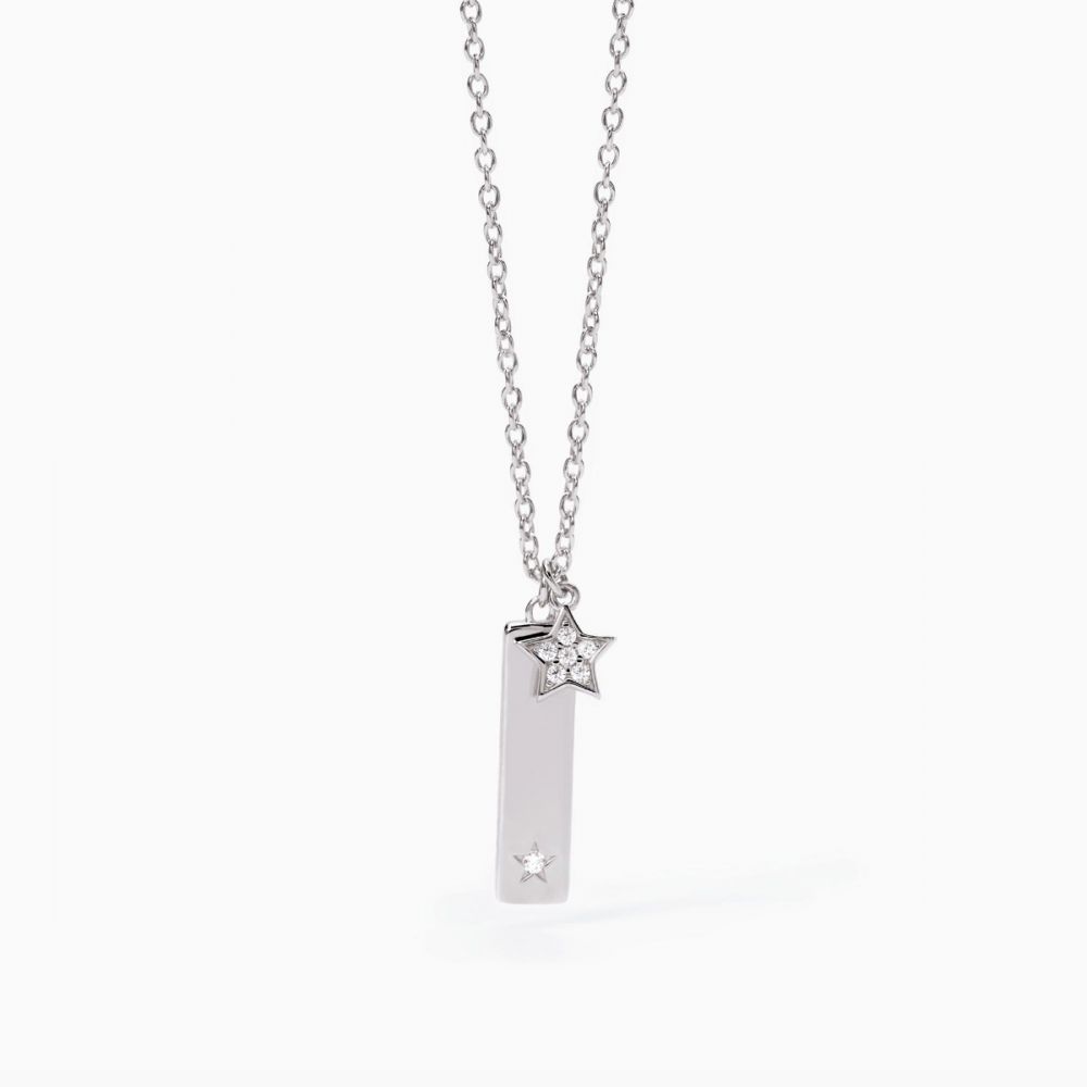 Mabina Collana Donna Argento Targa e Stella