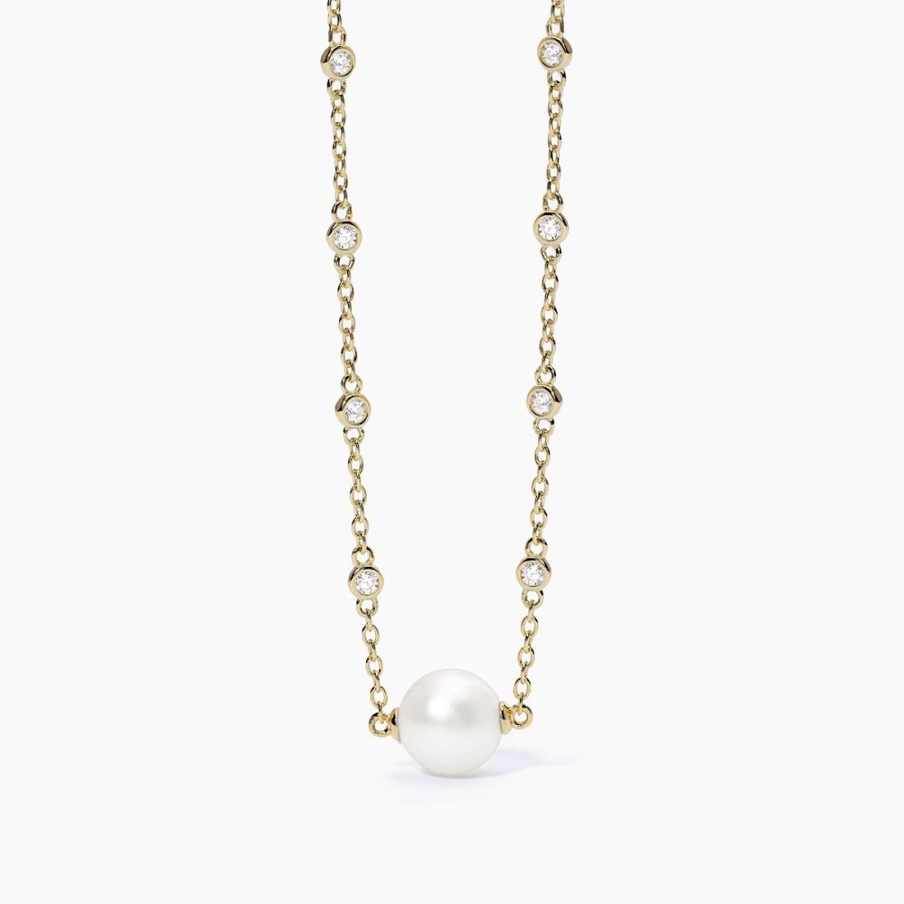 Mabina Collana Donna Argento Gold Perla e Zirconi