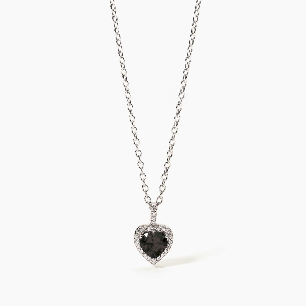 Mabina Collana Donna Argento Cuore Nero