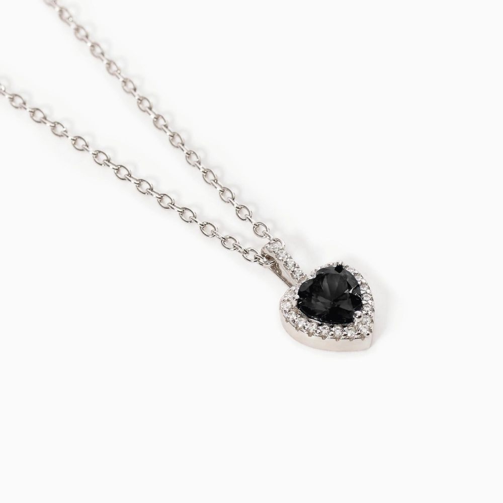 Mabina Collana Donna Argento Cuore Nero