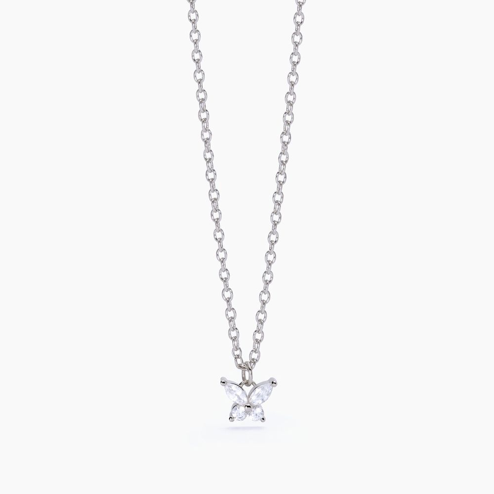 Mabina Collana Argento Rodiato Zirconi Bianchi