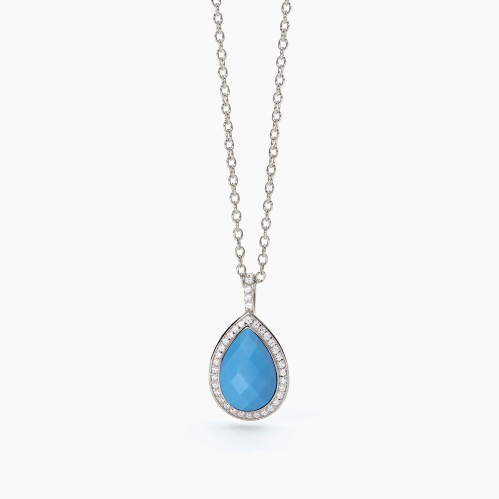 Mabina Collana Argento Rodiato e Turchese