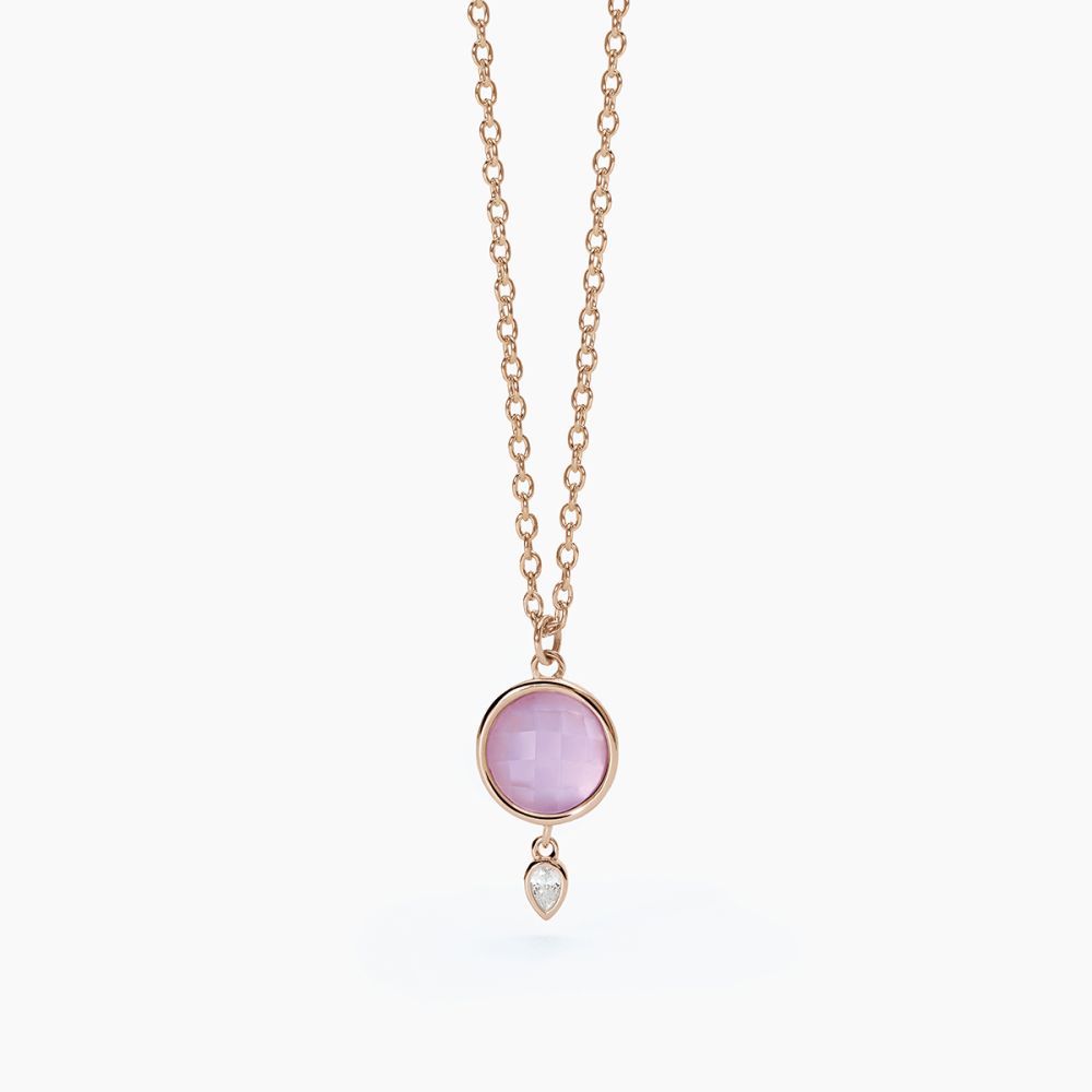 Mabina Collana Argento Rosato Giada Lavanda