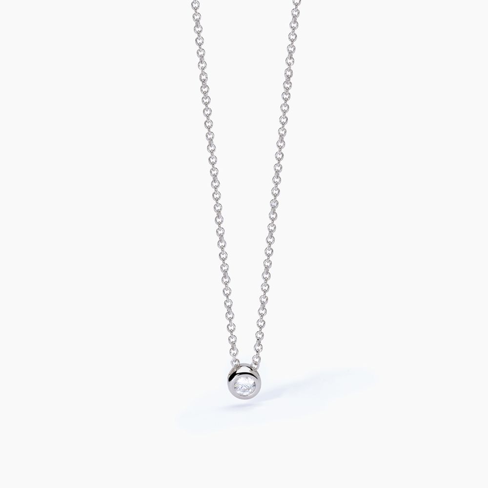 Mabina Collana Argento Rodiato Punto Luce Bianco