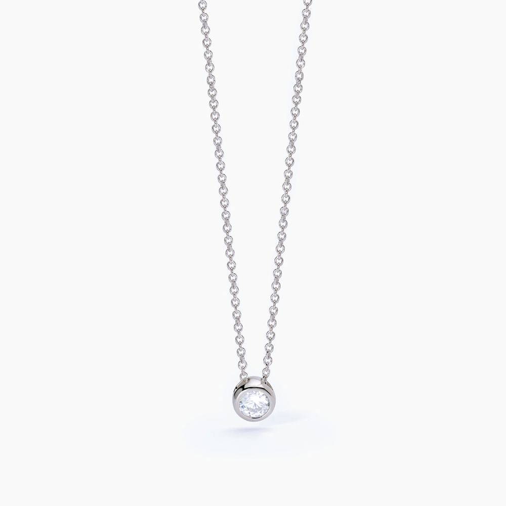 Mabina Collana Argento Rodiato Punto Luce Bianco