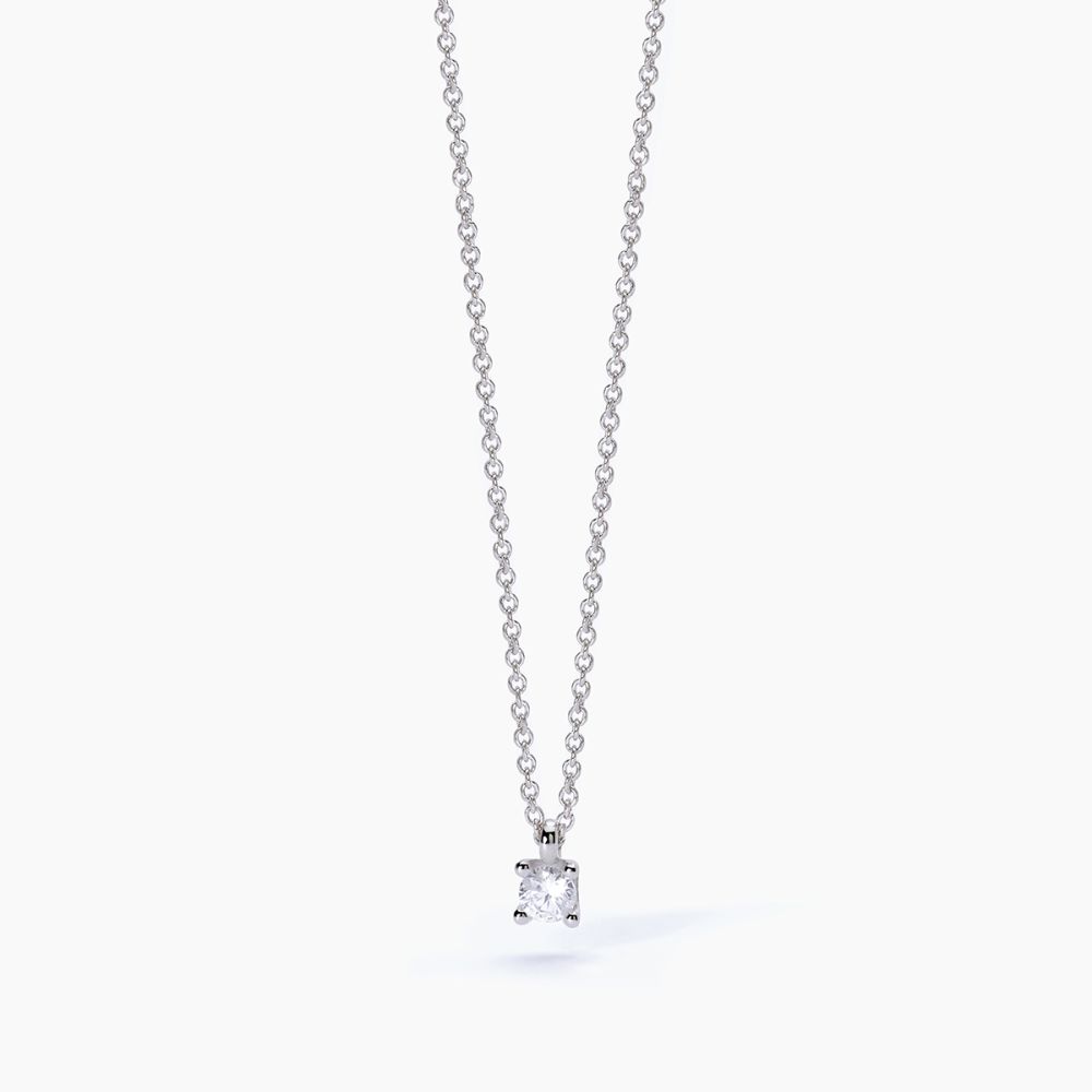Mabina Collana Argento Rodiato Punto Luce Bianco