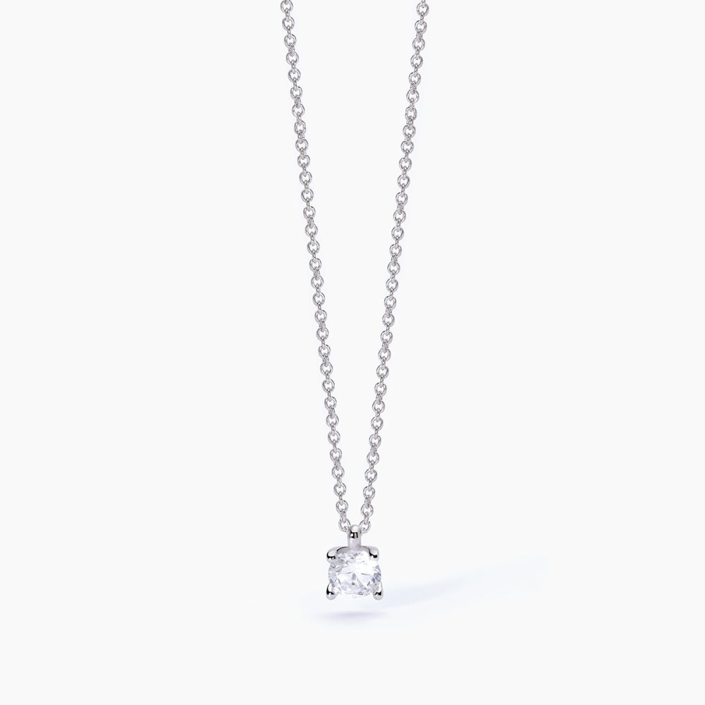 Mabina Collana Argento Rodiato Punto Luce Bianco