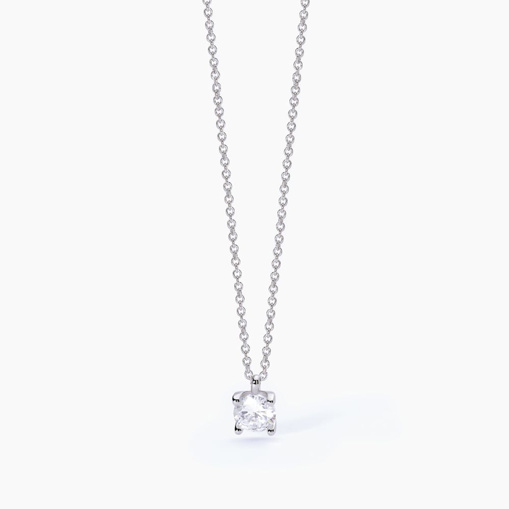 Mabina Collana Argento Rodiato Punto Luce Bianco