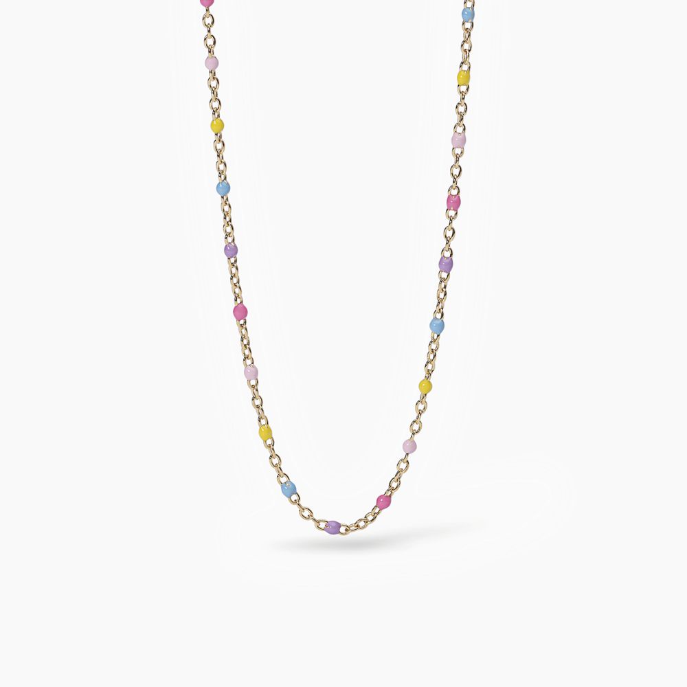 Mabina Collana Argento Gold Smalti Multicolor