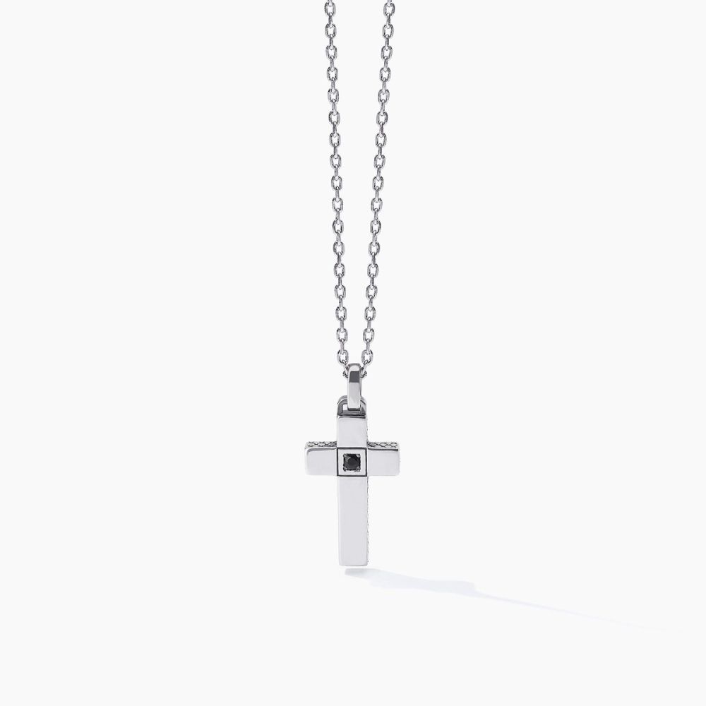 Mabina Collana Argento Croce e Zircone Nero