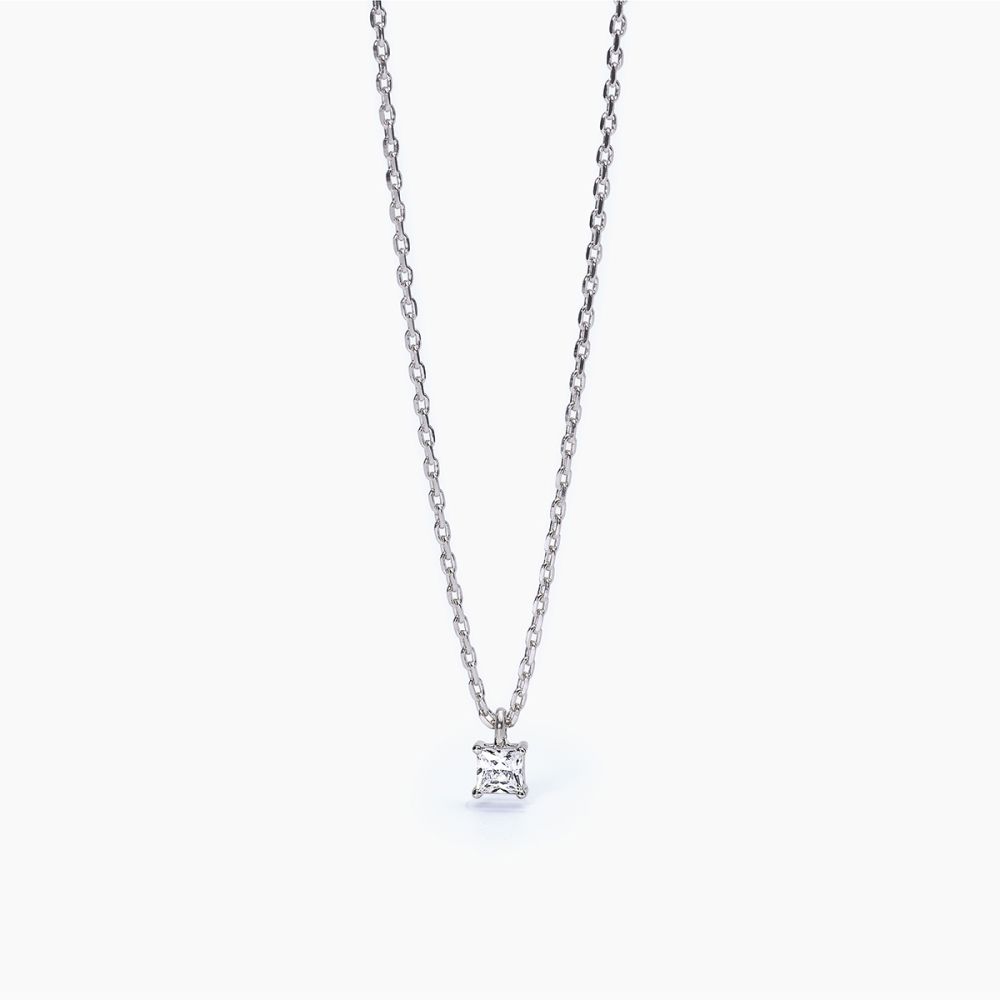 Mabina Collana Argento Rodiato Punto Luce Bianco