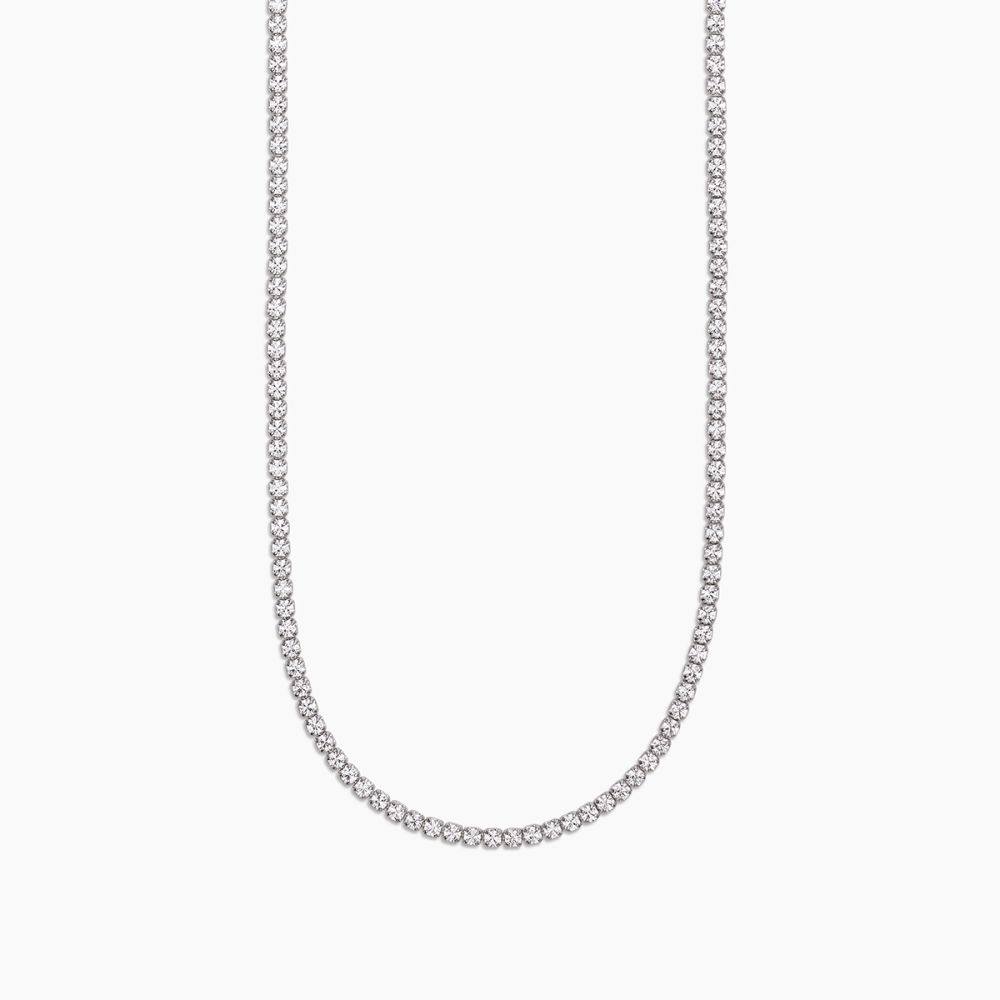 Mabina Collana Tennis Argento Rodiato Zirconi Bianchi
