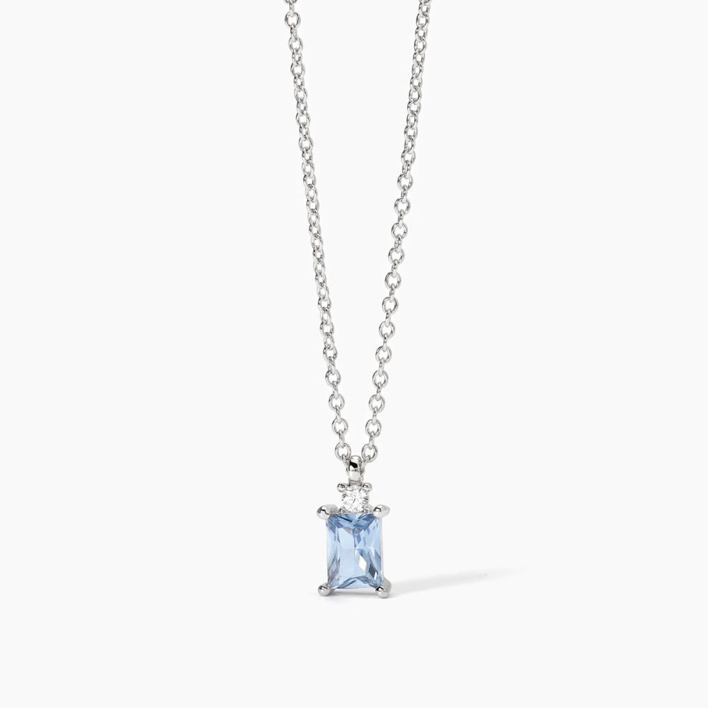 Mabina Collana Argento Acquamarina e Zircone
