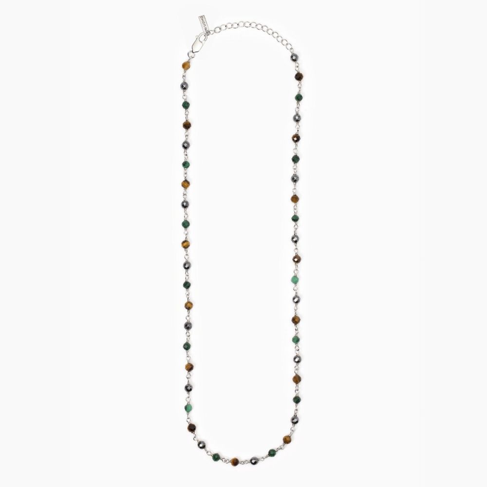 Mabina Collana Argento Malachite e Pietre