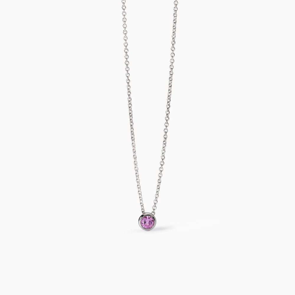 Mabina Collana Kids Argento Corindone Rosa