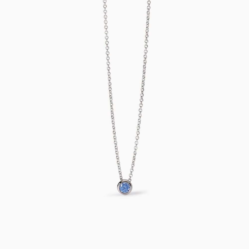 Mabina Collana Kids Argento Zircone Azzurro
