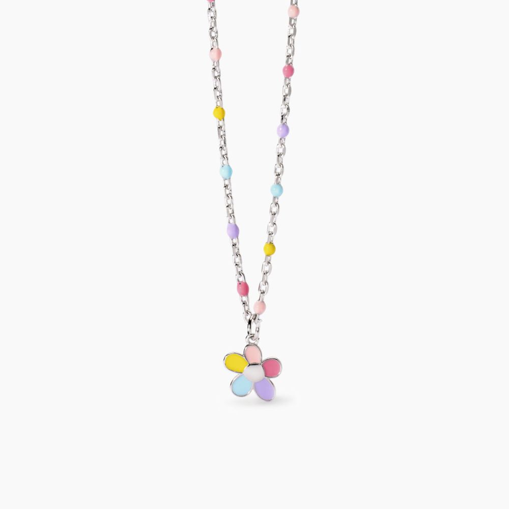 Mabina Collana Kids Argento Fiore Smaltato