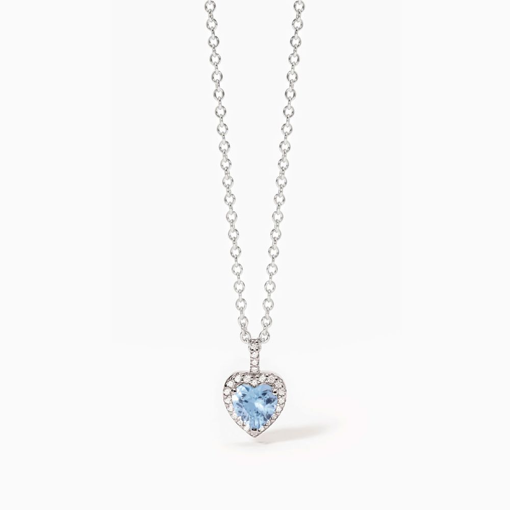 Mabina Collana Argento Cuore Acquamarina