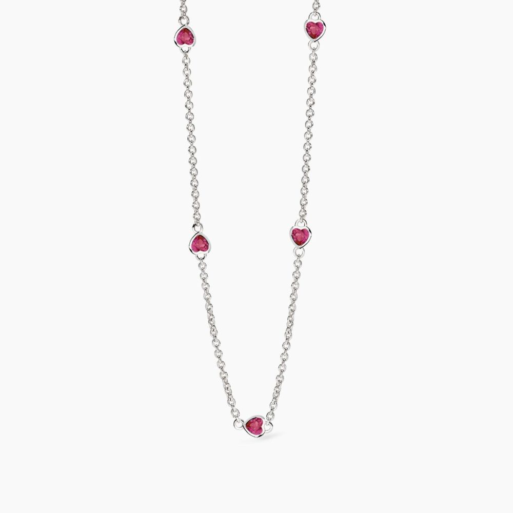 Mabina Collana Argento Cuori Rubino