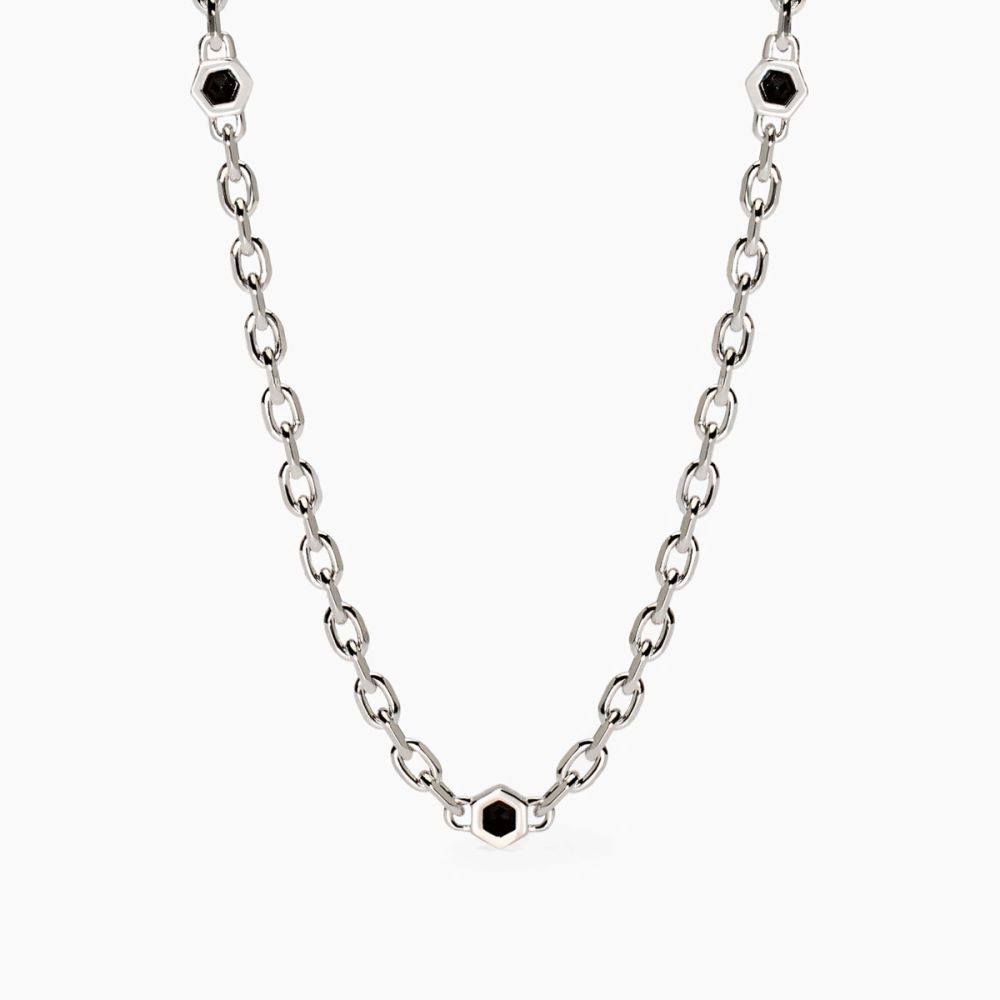 Mabina Collana Argento Zirconi Neri City Square
