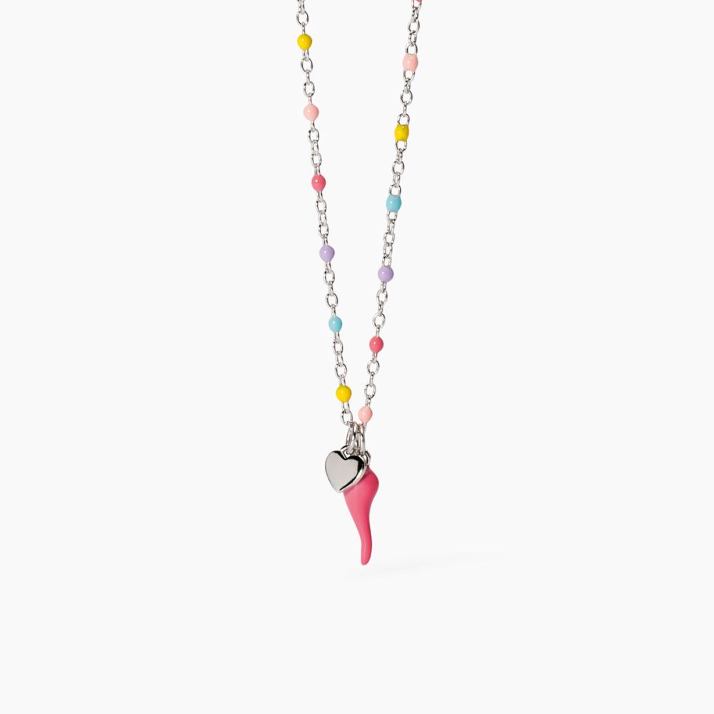 Mabina Collana Argento Cornetto Rosa Buena Suerte