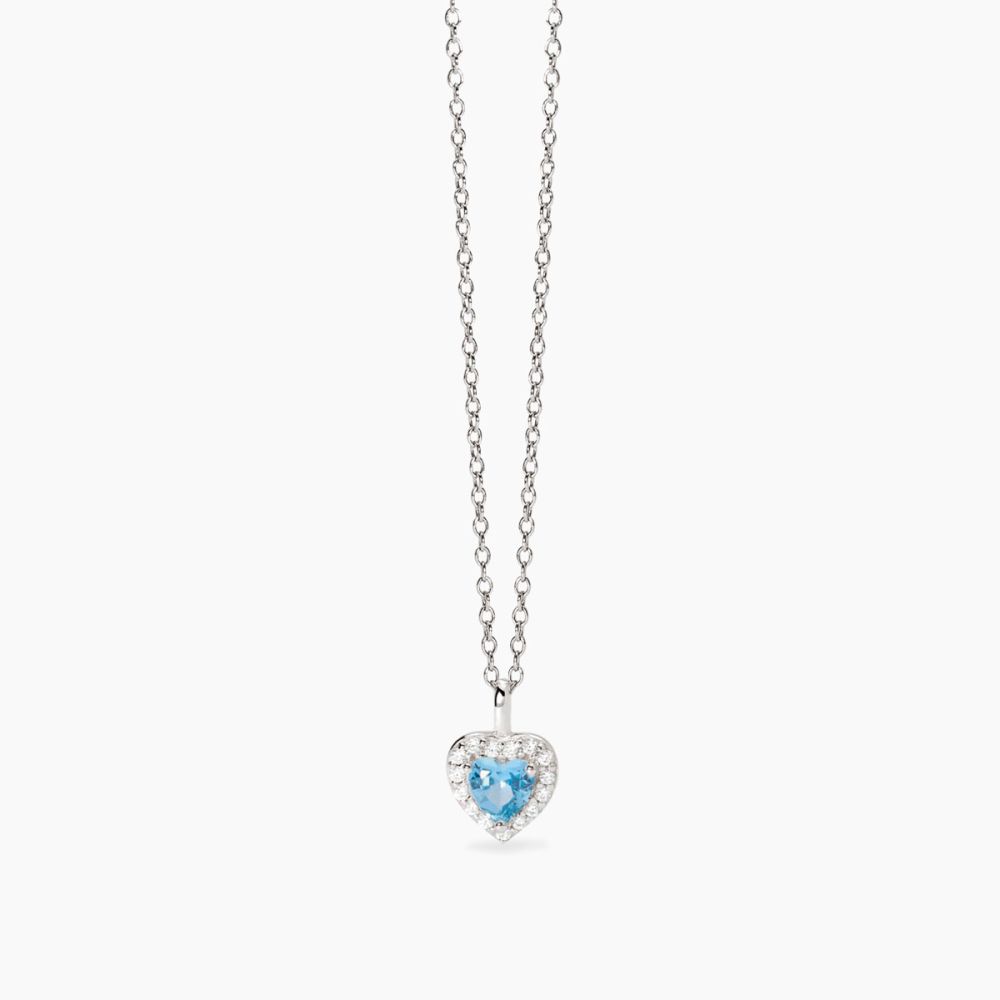 Mabina Collana Argento Cuore Acquamarina Love Affair