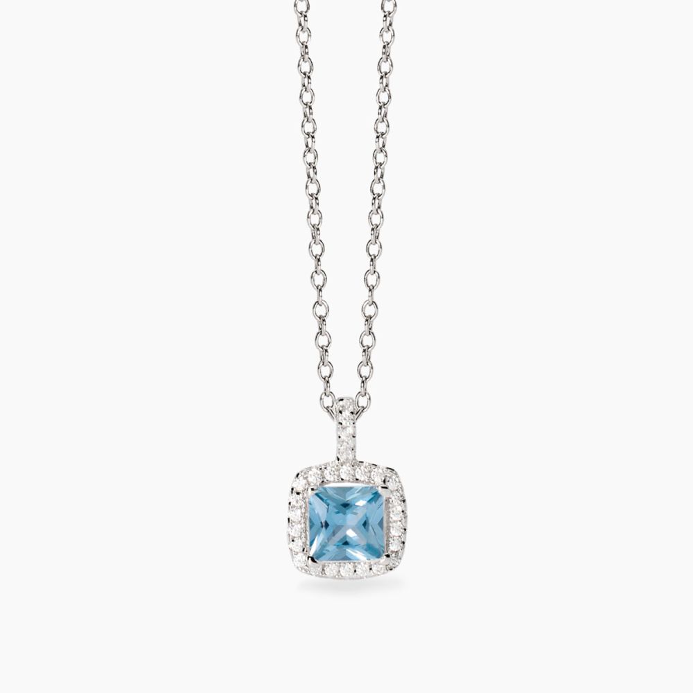 Mabina Collana Argento Zircone Acquamarina Cool or Rétro
