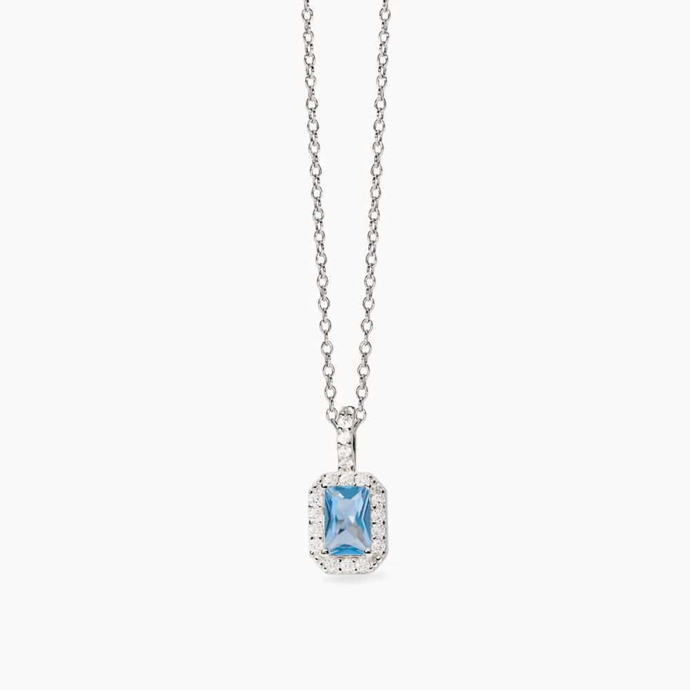 Mabina Collana Argento Acquamarina e Zirconi Cool or Rétro