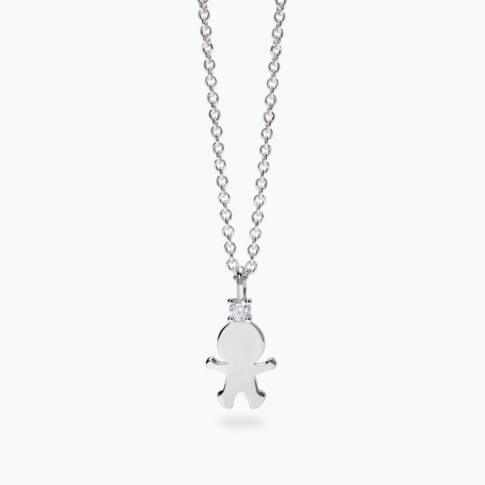 Mabina Collana Argento Bambino con Diamante Lab Grown