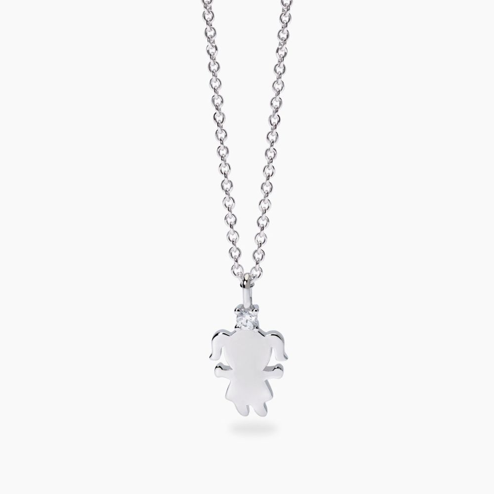 Mabina Collana Argento Bambina con Diamante Lab Grown
