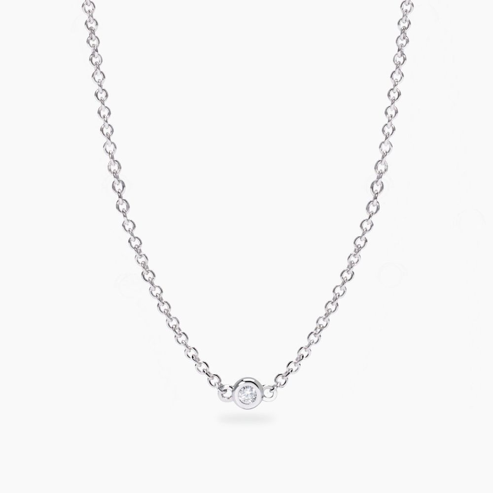 Mabina Collana Argento Diamante Lab Grown 0.03 ct
