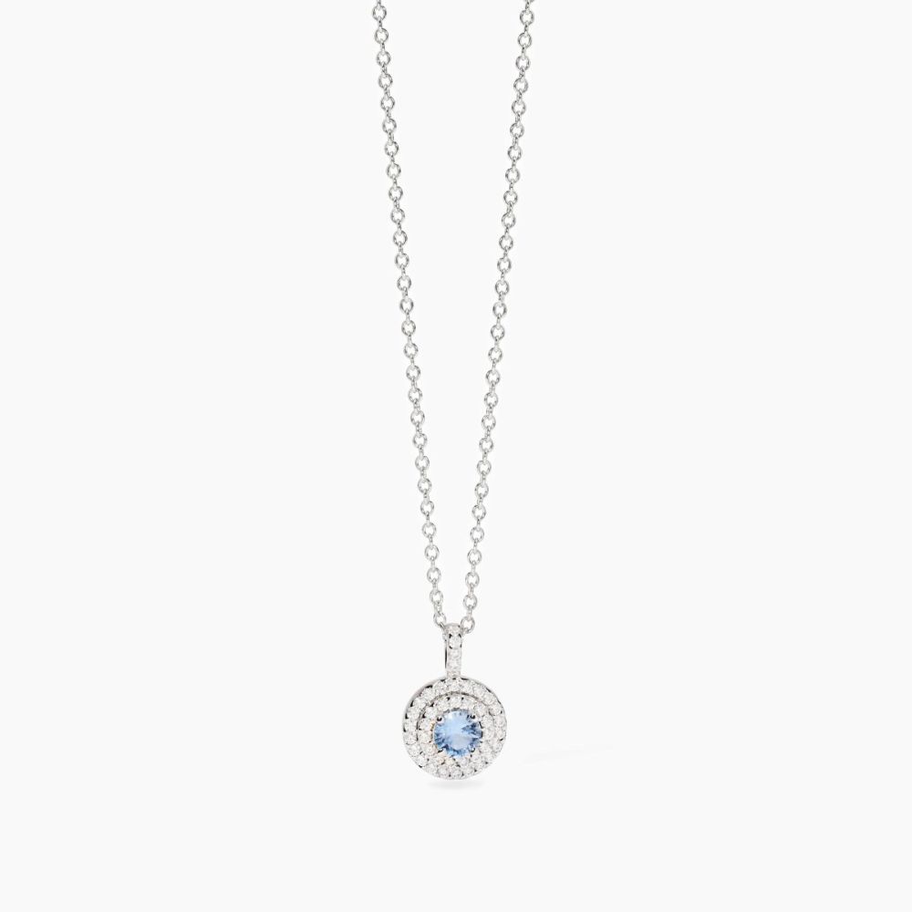 Mabina Collana Argento Acquamarina Sintetica e Zirconi