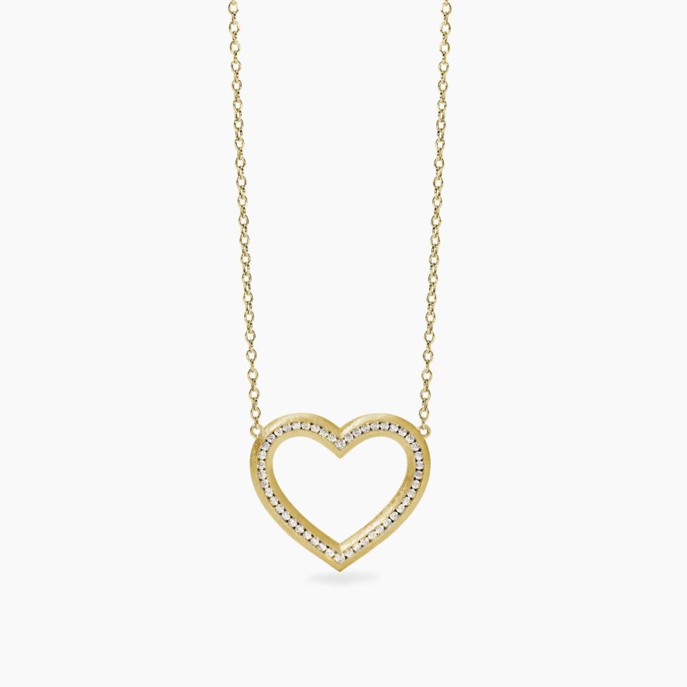 Mabina Collana Argento Gold Cuore con Zirconi