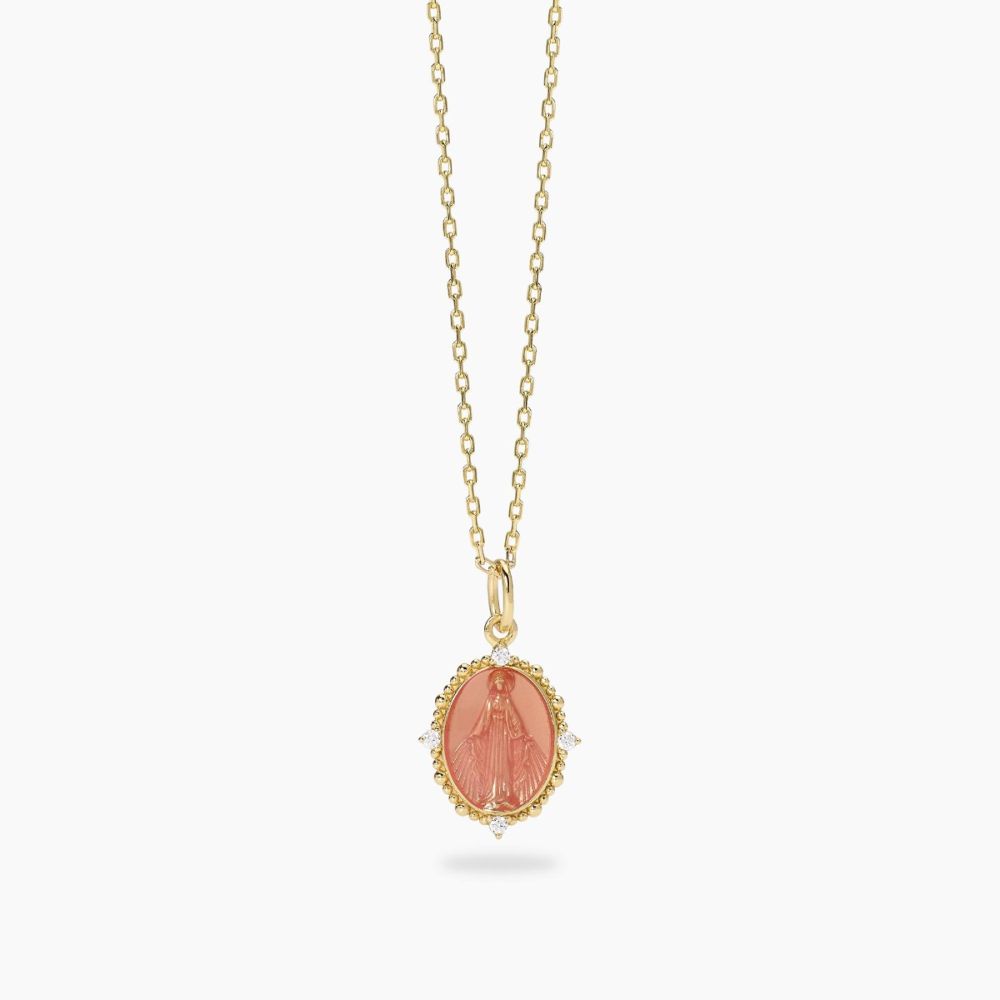 Mabina Collana Argento Gold Madonnina Rosa
