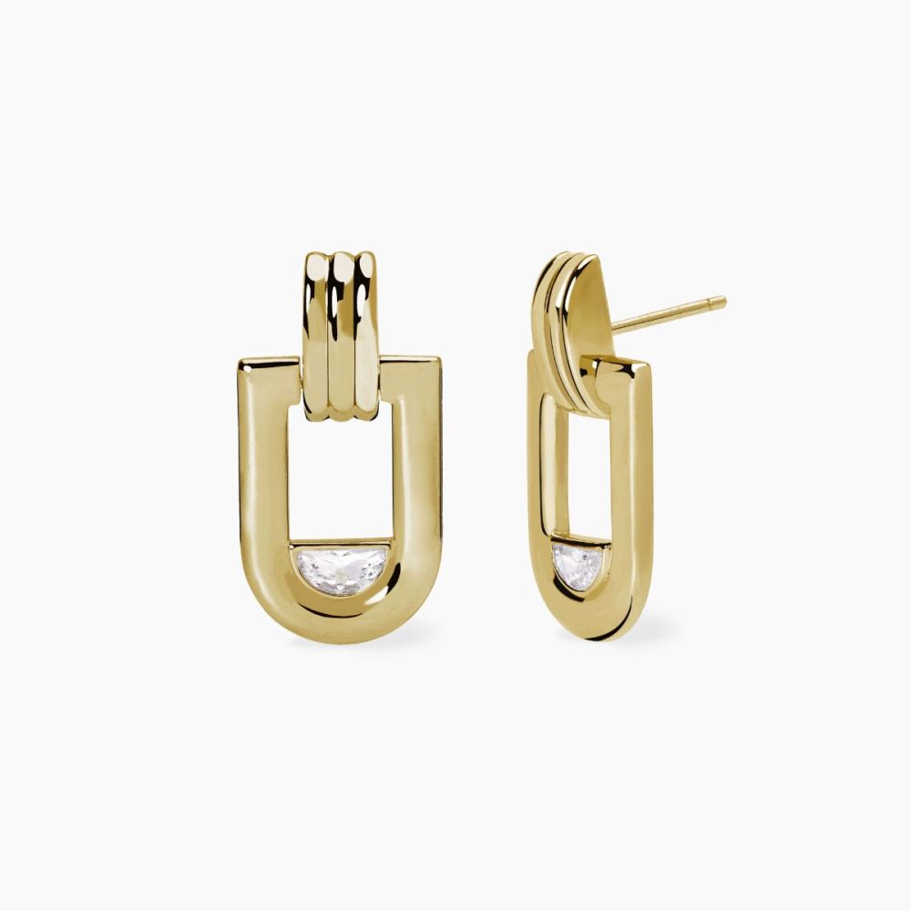 Mabina Orecchini Argento Gold con Zirconi Roma