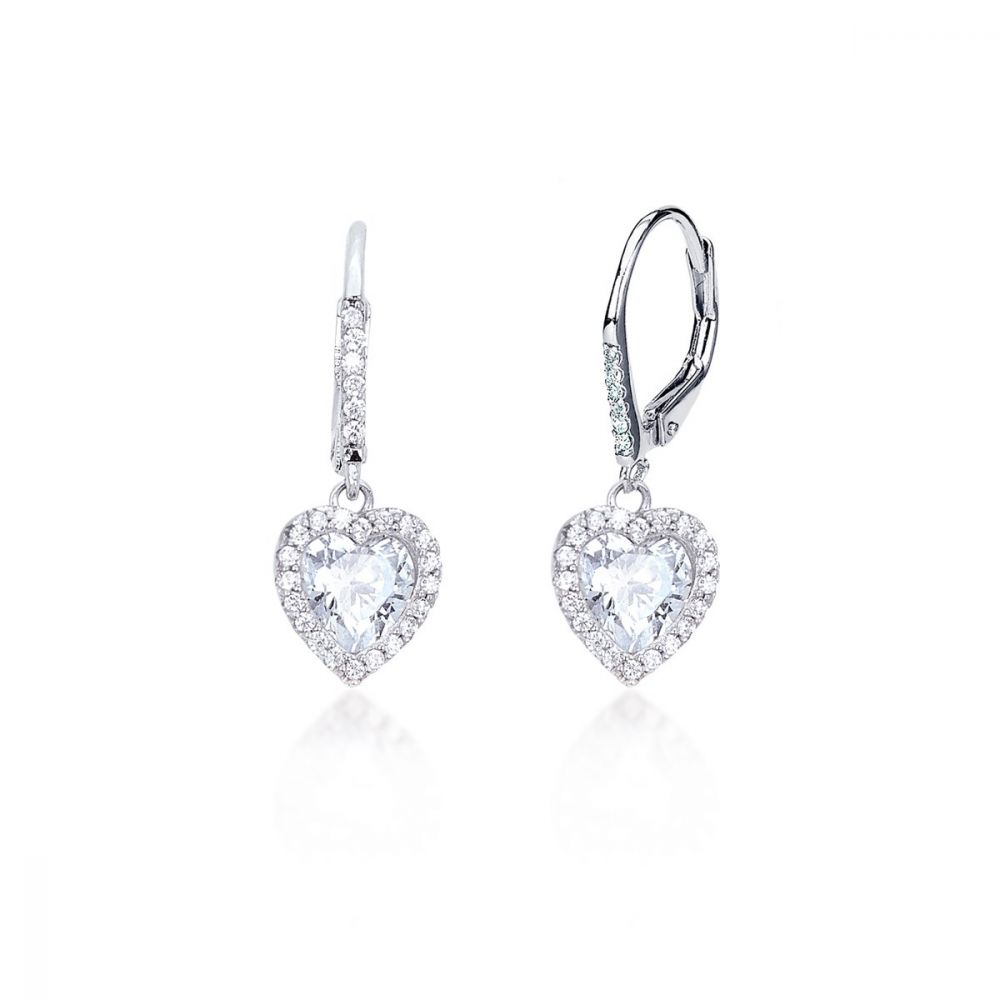 Mabina Orecchini Donna Argento Cuori Zirconati