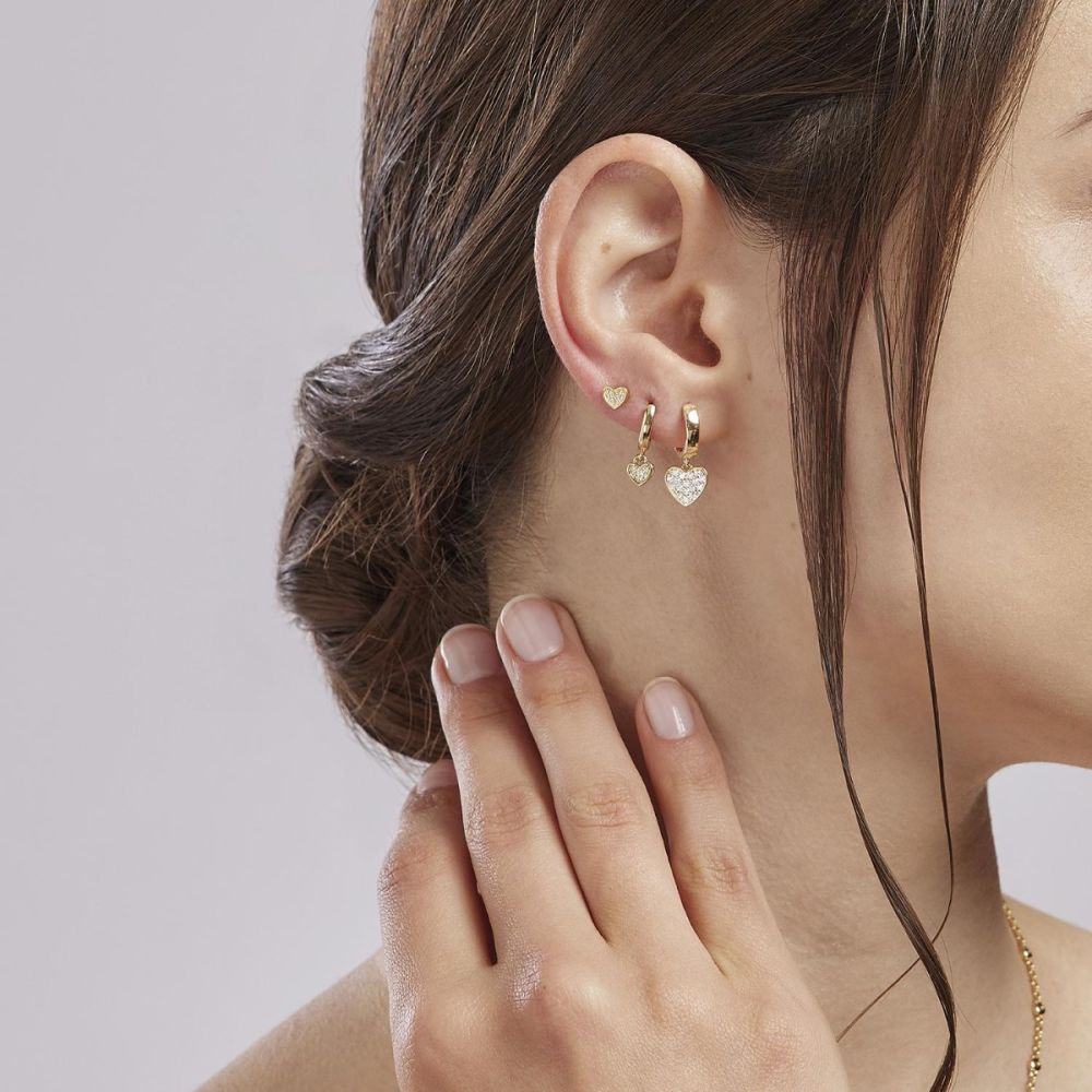 Mabina Orecchini Cerchio Argento Gold con Cuore
