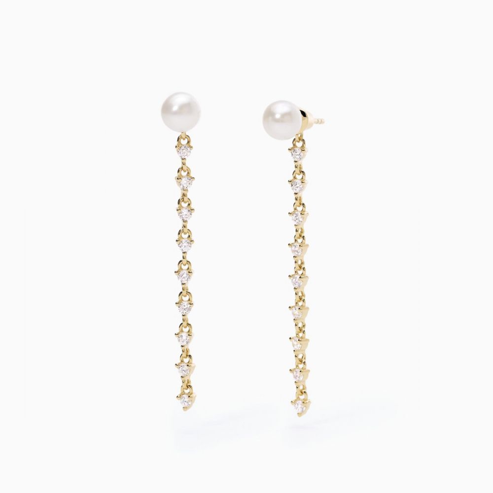 Mabina Orecchini Donna Argento Gold Perla e Zirconi