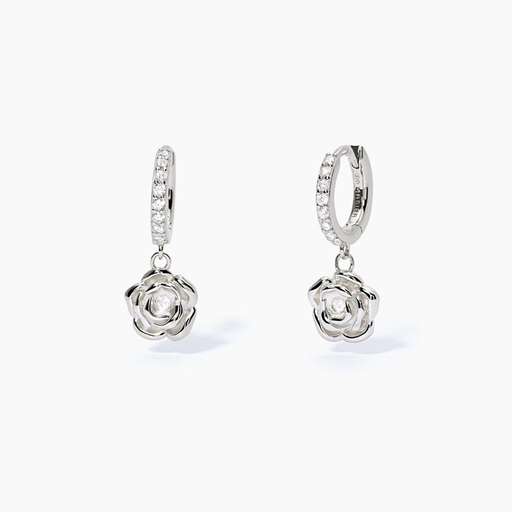 Mabina Orecchini Cerchio Argento con Rosa 