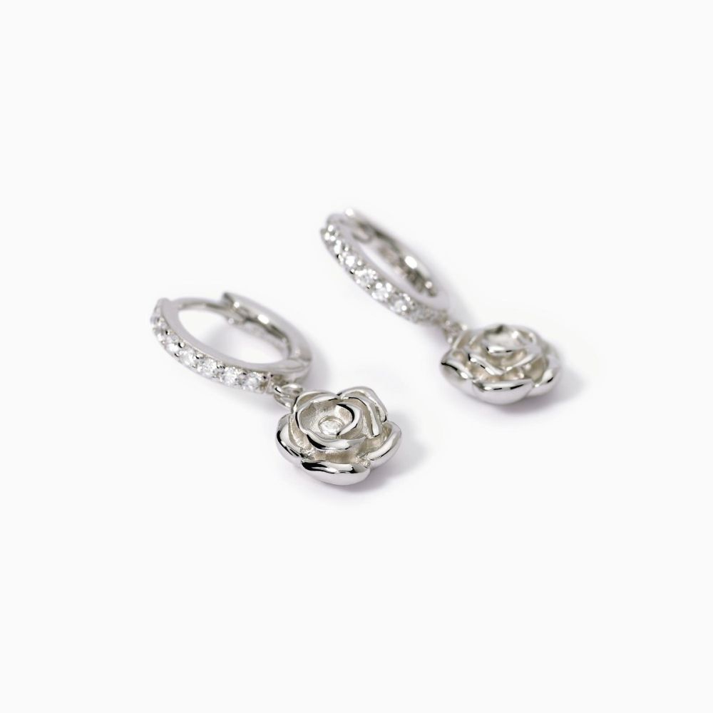 Mabina Orecchini Cerchio Argento con Rosa 