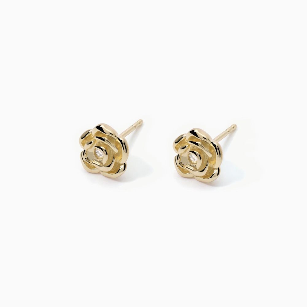 Mabina Orecchini Lobo Argento Gold Rosa e Zircone