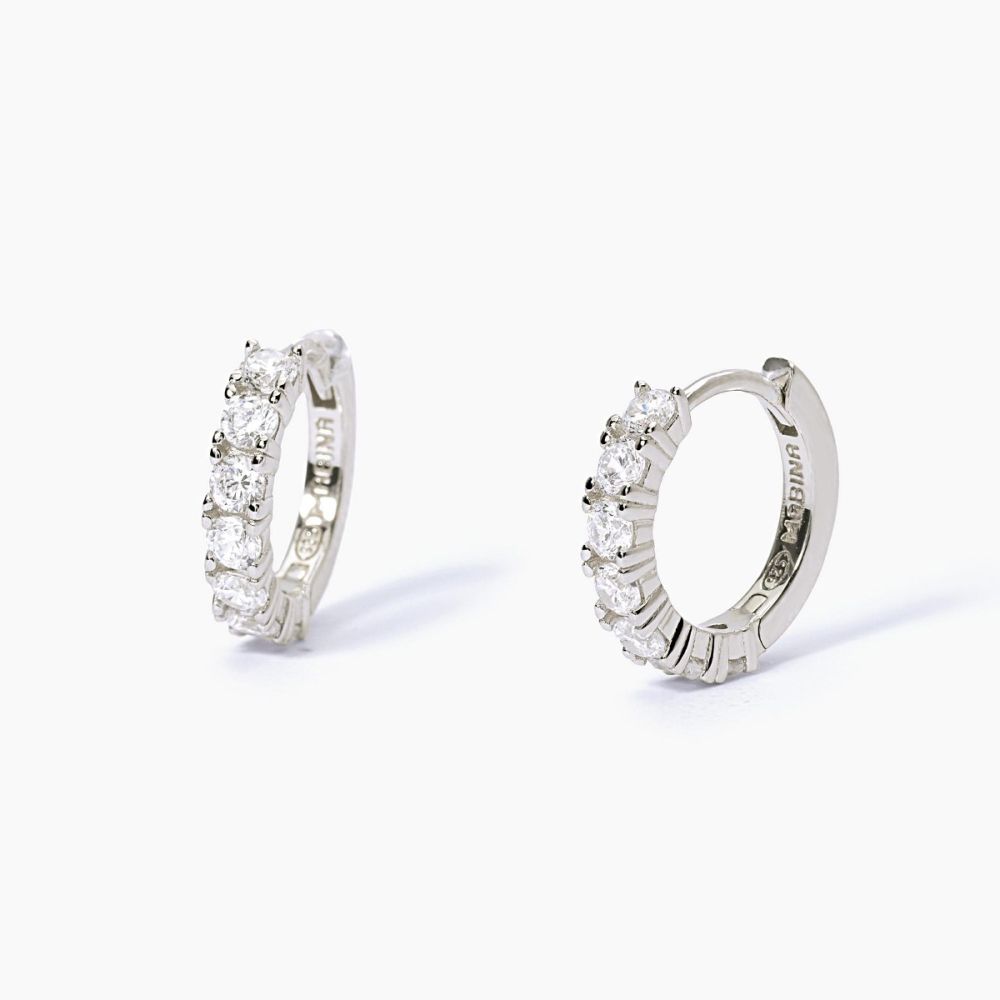 Mabina Orecchini Cerchio Argento Zirconi 2.50 mm