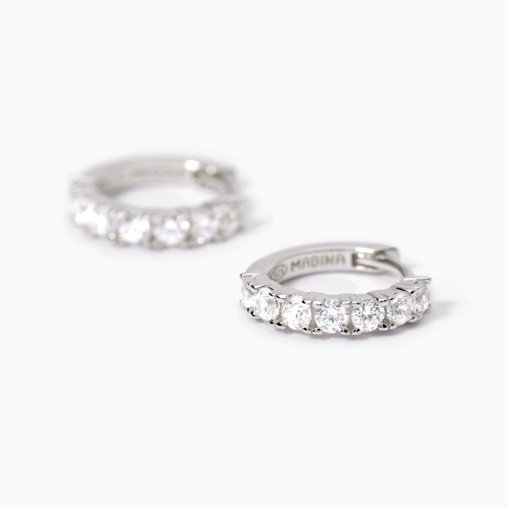 Mabina Orecchini Cerchio Argento Zirconi 2.50 mm