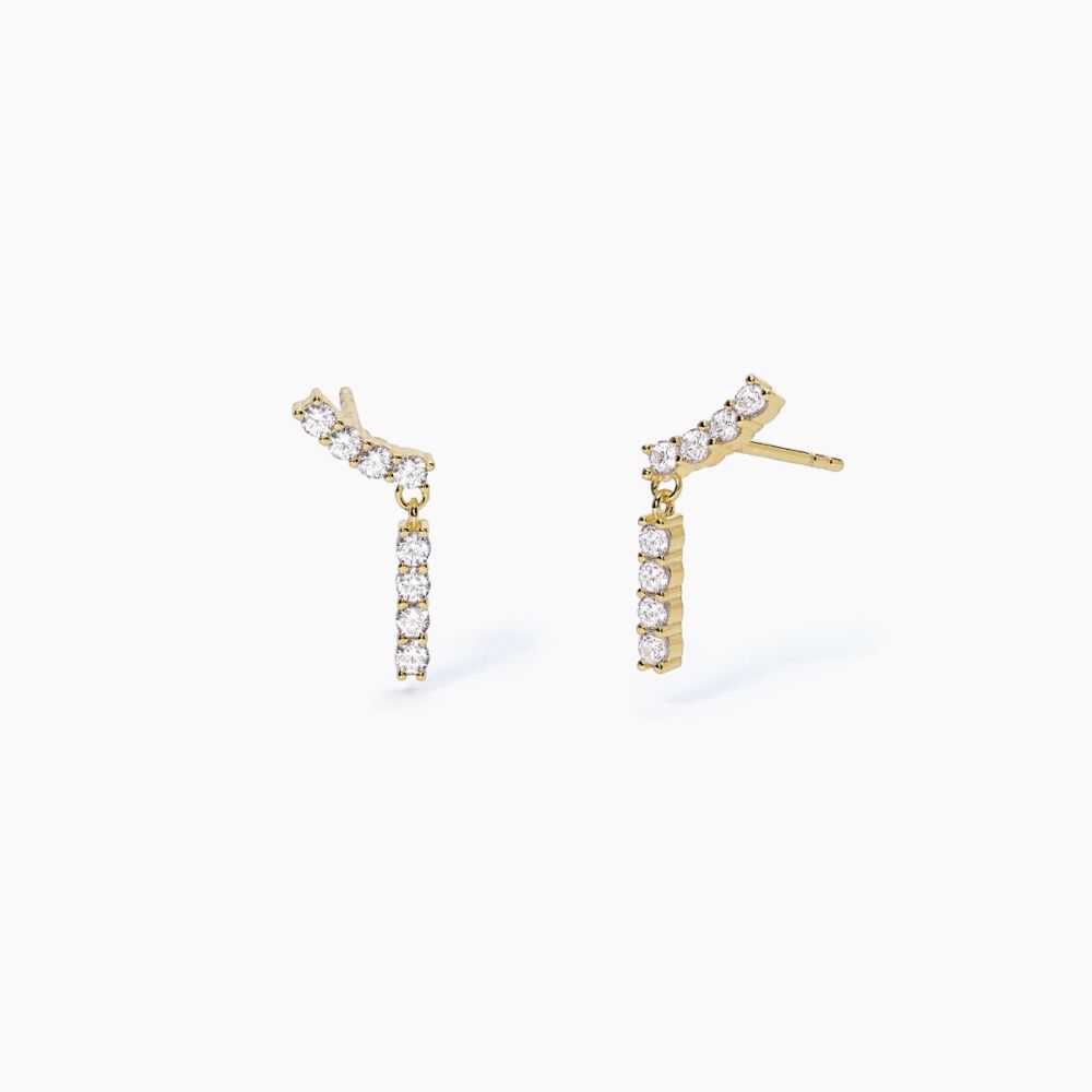 Mabina Orecchini Argento Gold 8 Zirconi Bianchi