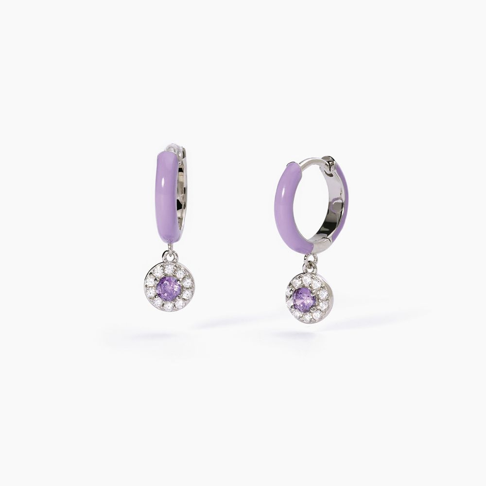 Mabina Cerchio Argento Smalto Viola e Zircone Viola