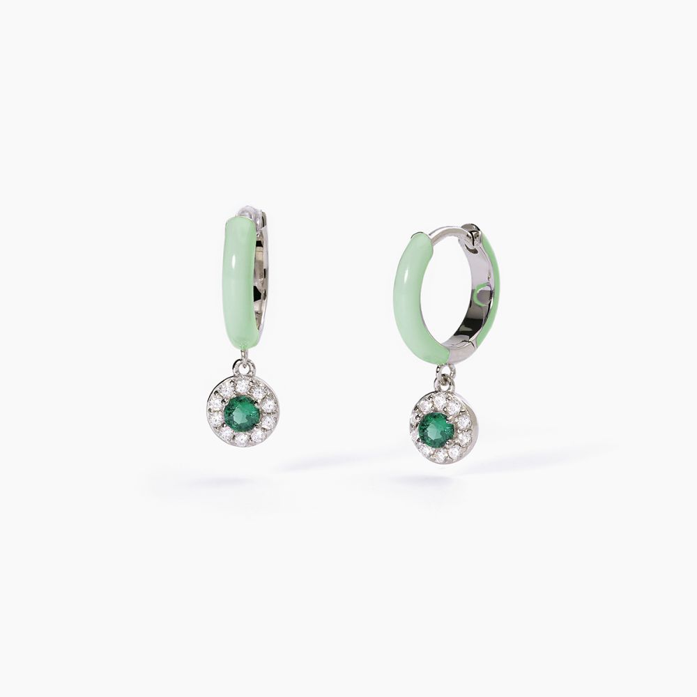 Mabina Cerchio Argento Smalto Verde e Smeraldo