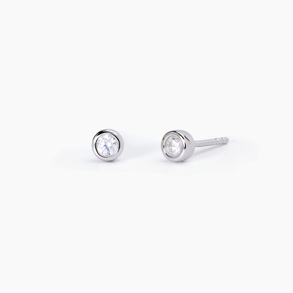 Mabina Orecchini Lobo Argento Rodiato Punto Luce