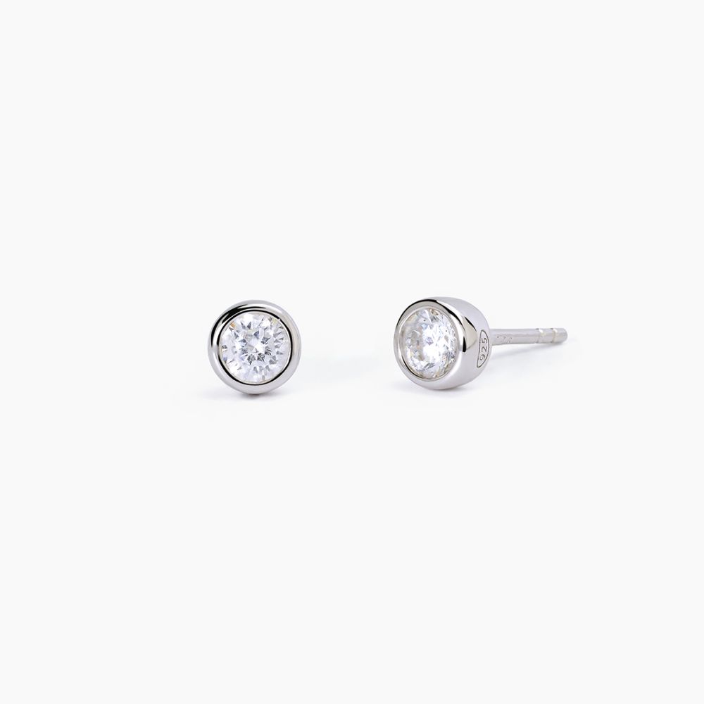 Mabina Orecchini Lobo Argento Rodiato Punto Luce