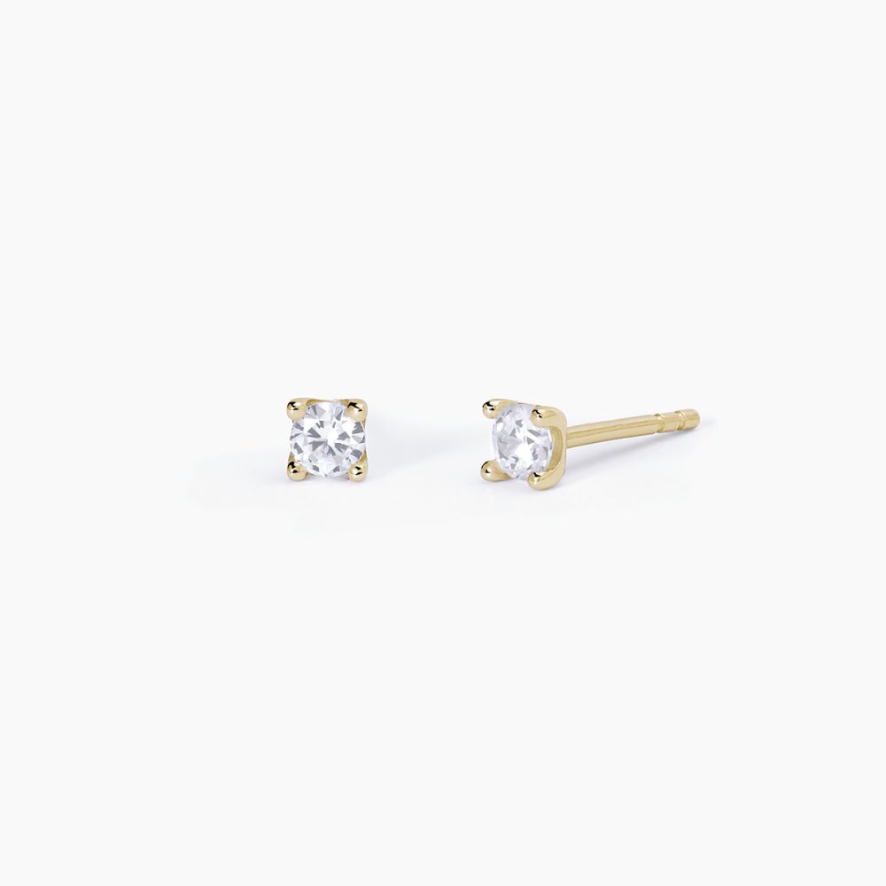 Mabina Orecchini Lobo Argento Dorato Punto Luce 3.5 mm