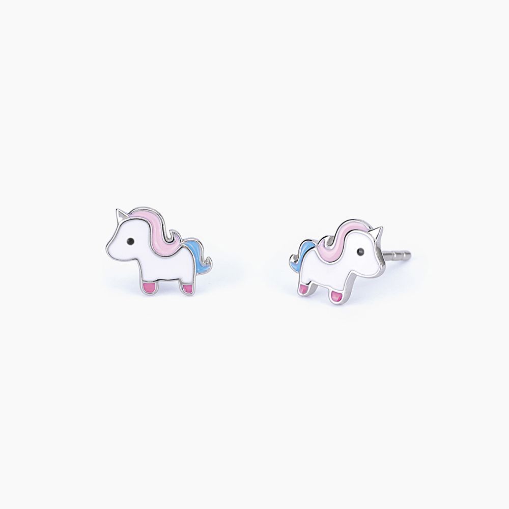 Mabina Orecchini Argento Unicorno Smaltato